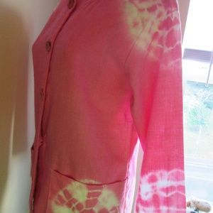 HAND TIE DYED /RAYON,LINEN, POLY/SZ10/PINK BLAZER